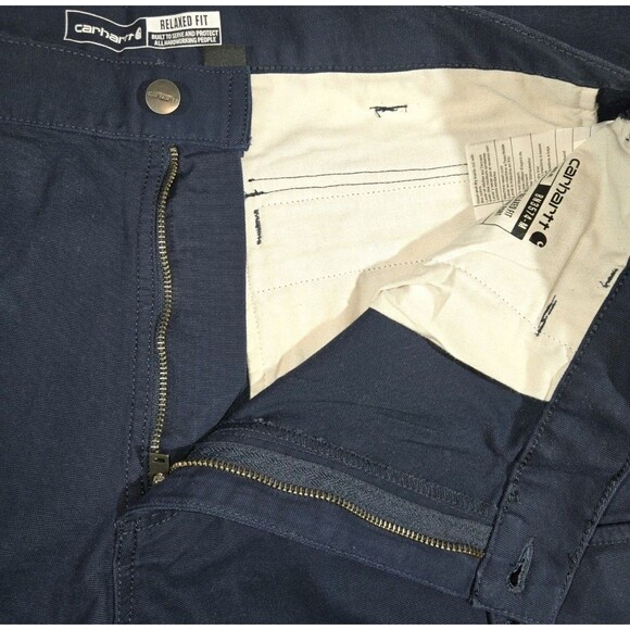 Carhartt Cargo Work Pants Blue Canvas Rugged Flex Relaxed Fit Mens 38x36 - Picture 8 of 16